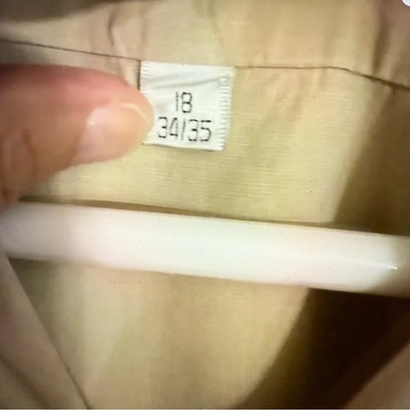 Pierre Balmain Beige  dress Shirt luxury size neck 18 arm 34/35 mens vintage - Picture 8 of 8